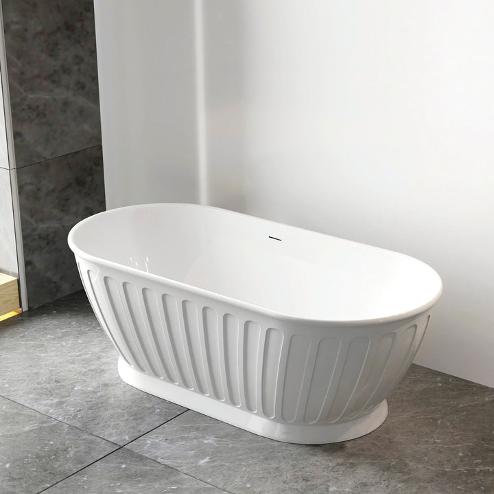 Attica Kensington 1700 Gloss White Bath with Overflow - view 2