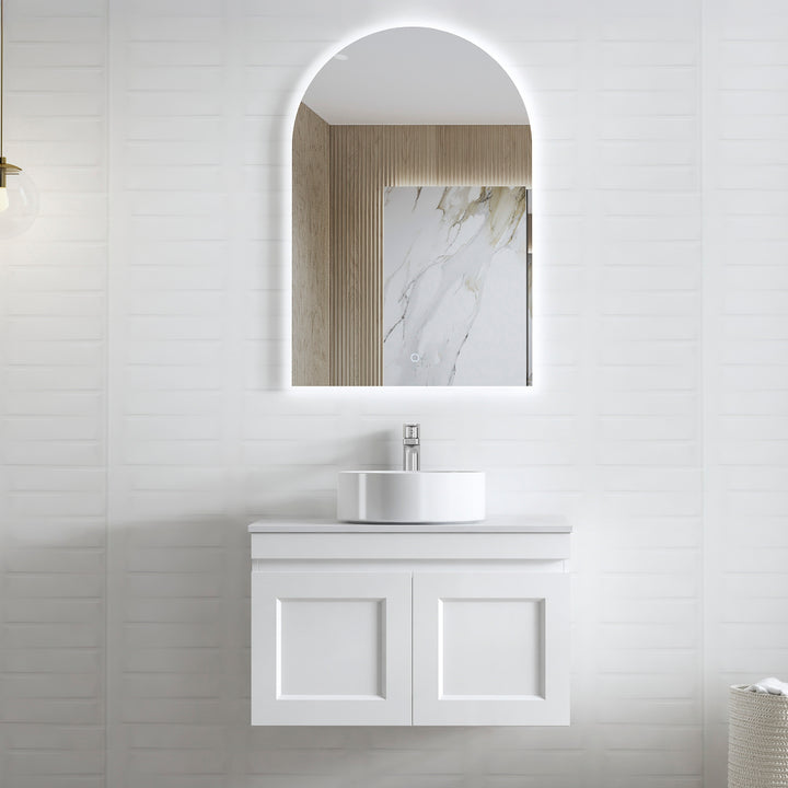 Hampton Mark II 750mm Satin White Wall Hung Vanity - Cabinet Only