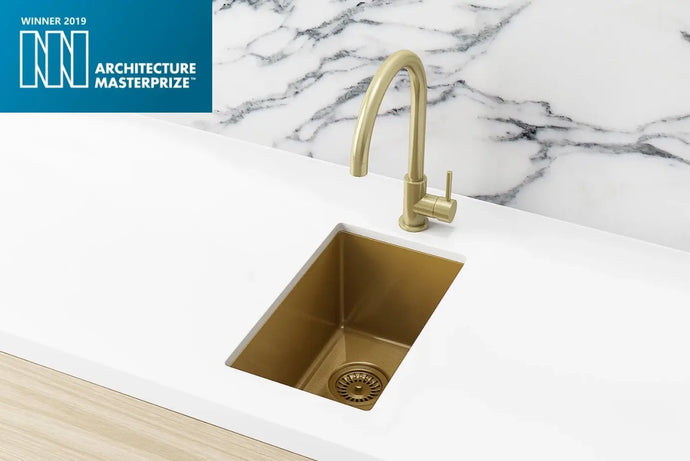 Lavello Bar Sink - Single Bowl 382 x 272 - Brushed Bronze Gold Meir