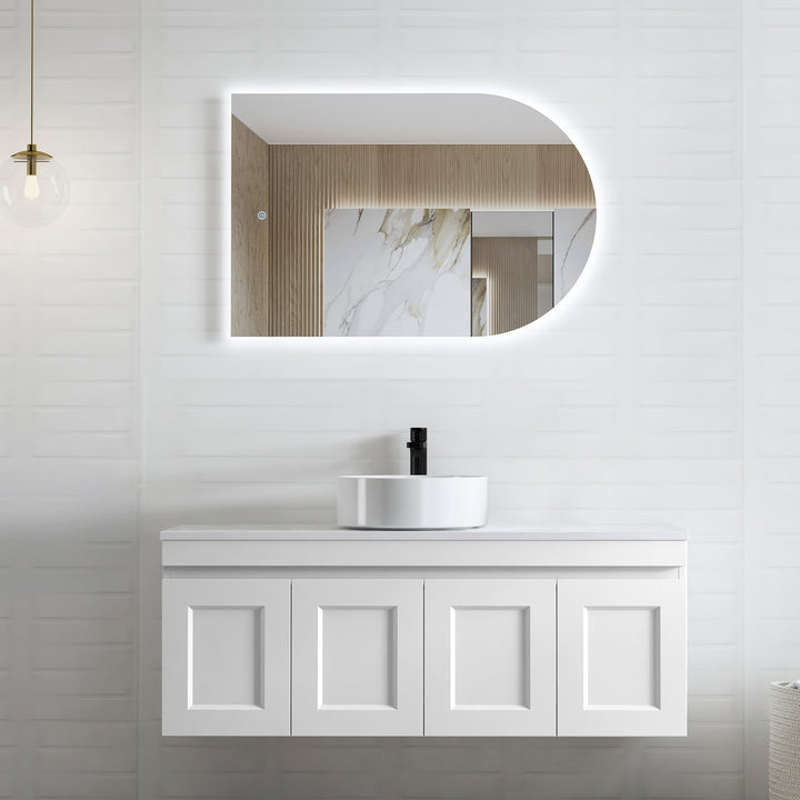 Hampton Mark II 1200mm Satin White Wall Hung Vanity - Cabinet Only