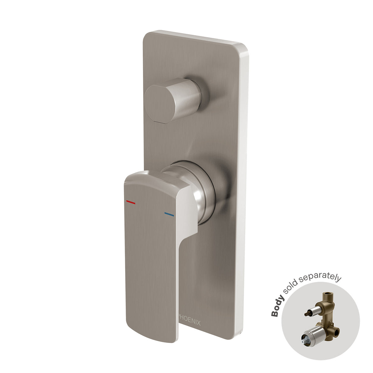 Teva Shower / Bath Diverter Mixer (Trim Kit Only) - Brushed Nickel