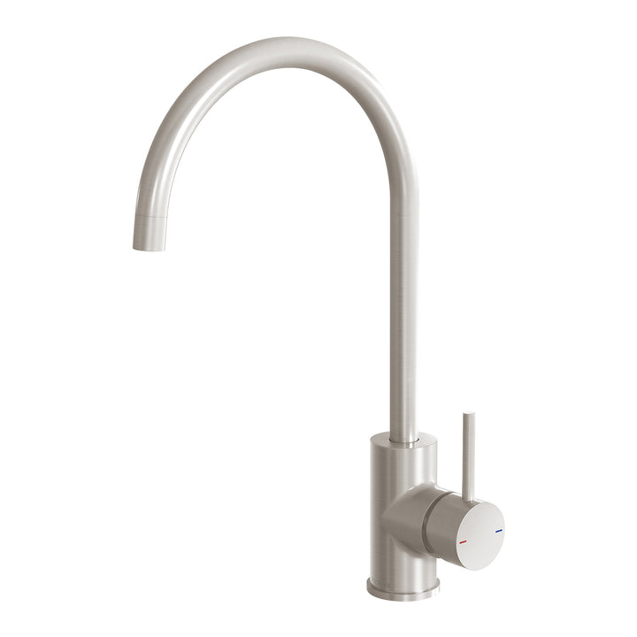 Pina Sink Mixer 200mm Gooseneck - Lead Free - Brushed Nickel