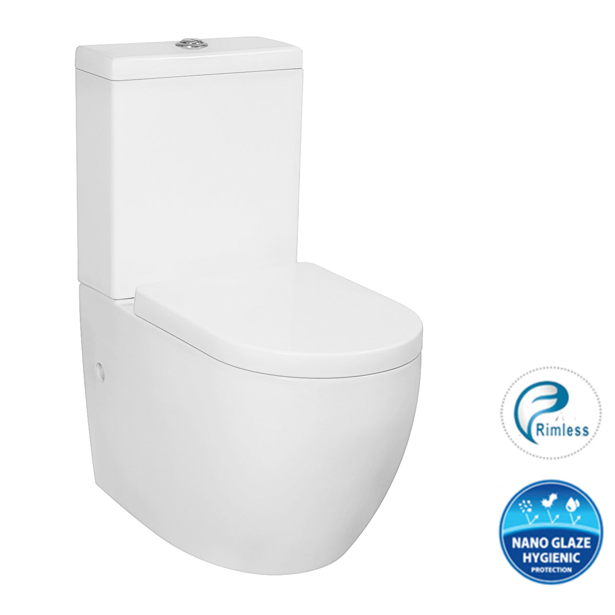 Deluso Rimless Back to Wall Toilet Suite, Gloss White - main view
