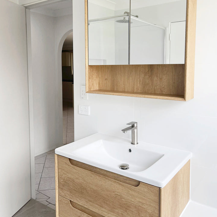 Byron 750x800 Natural Oak Shaving Cabinet