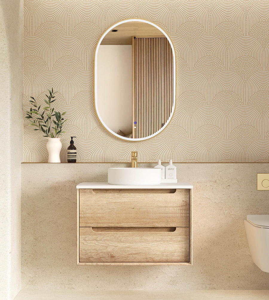 Byron 750mm Natural Oak Wall Hung Vanity - Cabinet Only