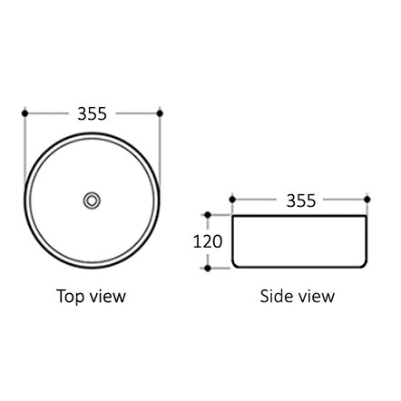 Artis 88 355x355x120 Matte White Basin