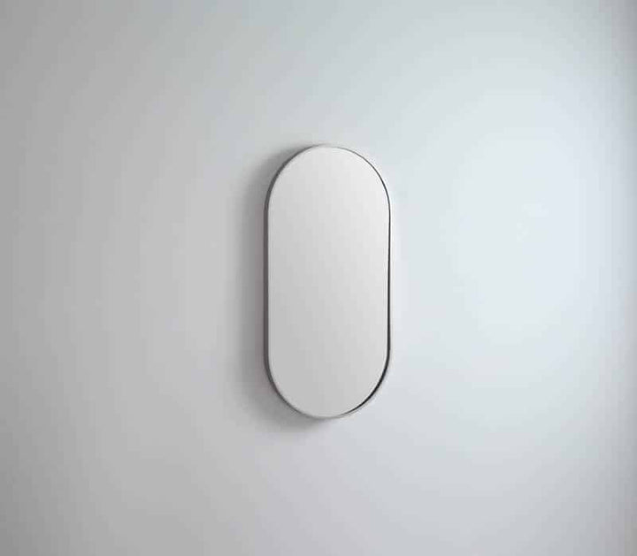 Modern Oblong Mirror Brits Nickel detail view 2