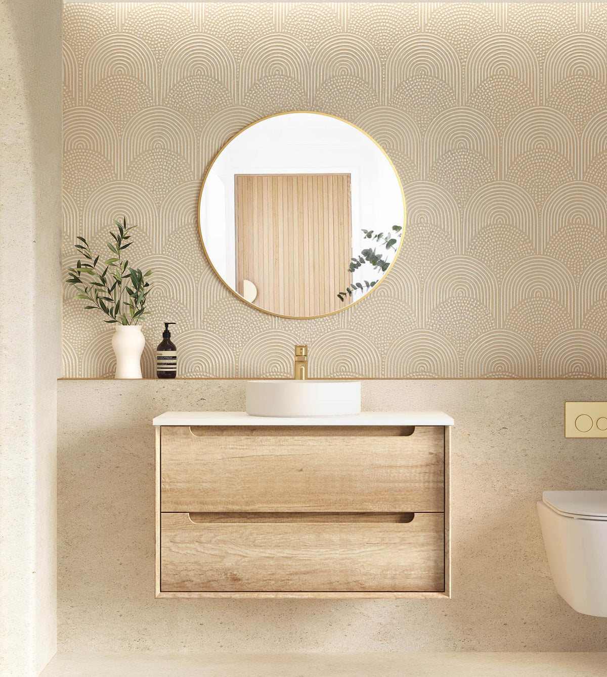 Byron 900mm Natural Oak Wall Hung Vanity - Cabinet Only