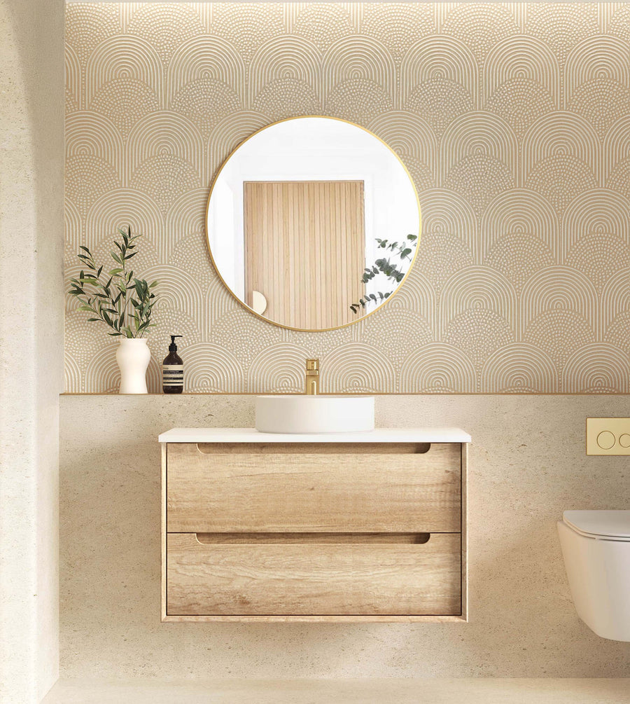 Byron 900mm Natural Oak Wall Hung Vanity - Cabinet Only