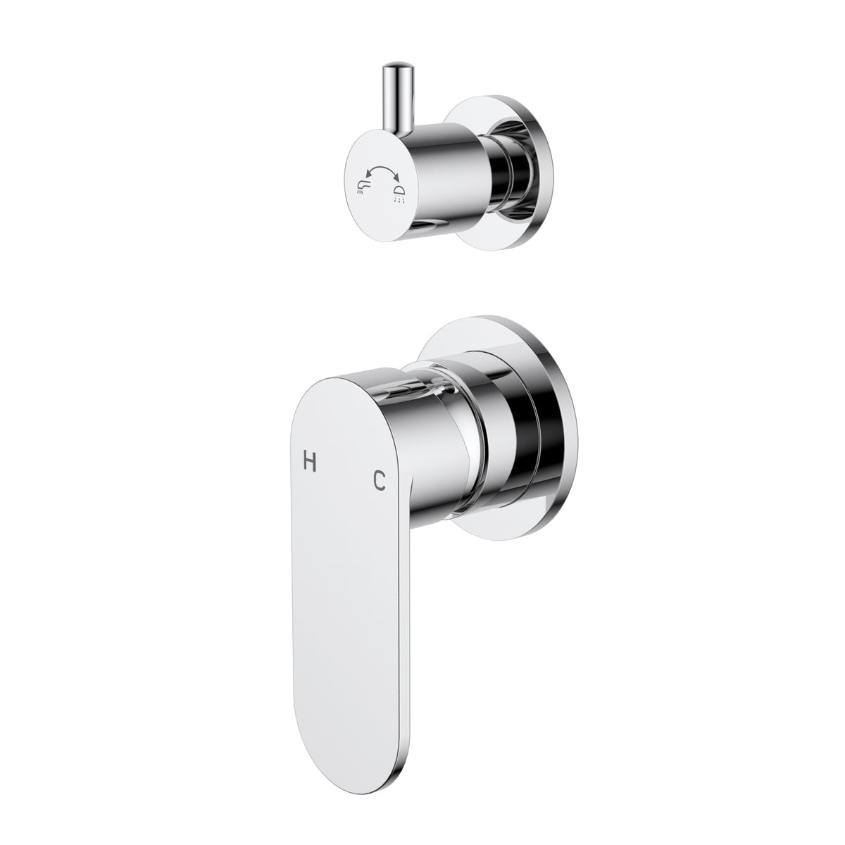 Sora SS Wall Diverter Mixer Trim Kit - Chrome