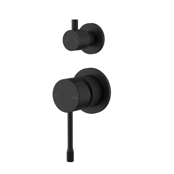 Linie Wall Diverter Mixer Trim Kit with Separate Cover Plate - Matt Black