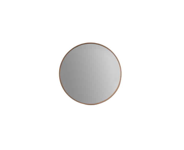 Modern Round Mirror with Portable Magnifier Cuban Bronze detail view 2