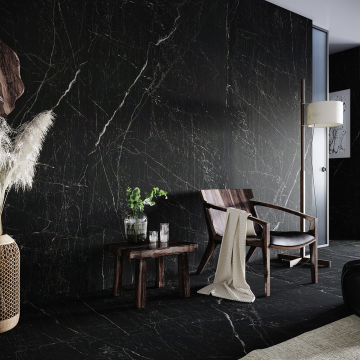 Dekton Optimma Somnia on a living room feature wall
