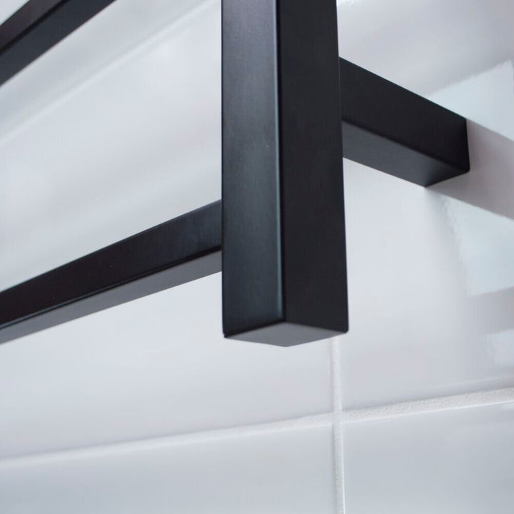 Radiant Heated Square Ladder Towel Rail 600 x 800mm - blacksquare-close-up-1000px