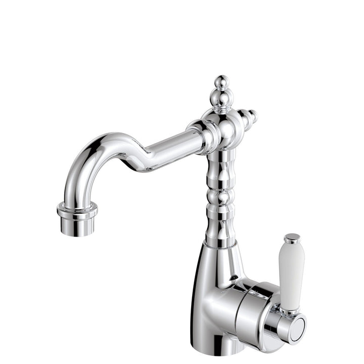 Eleanor Shepherds Crook Basin Mixer - Chrome / Ceramic