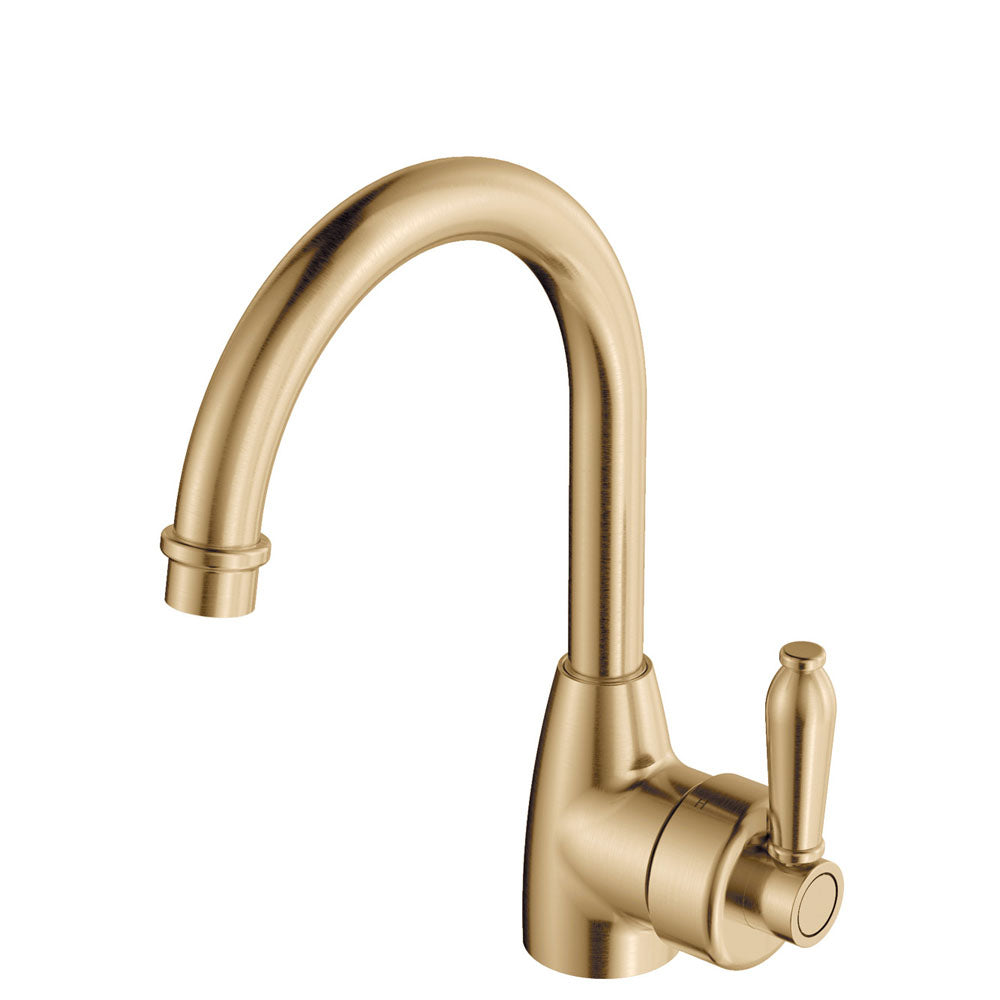 Eleanor Gooseneck Basin Mixer - Urban Brass / Urban Brass
