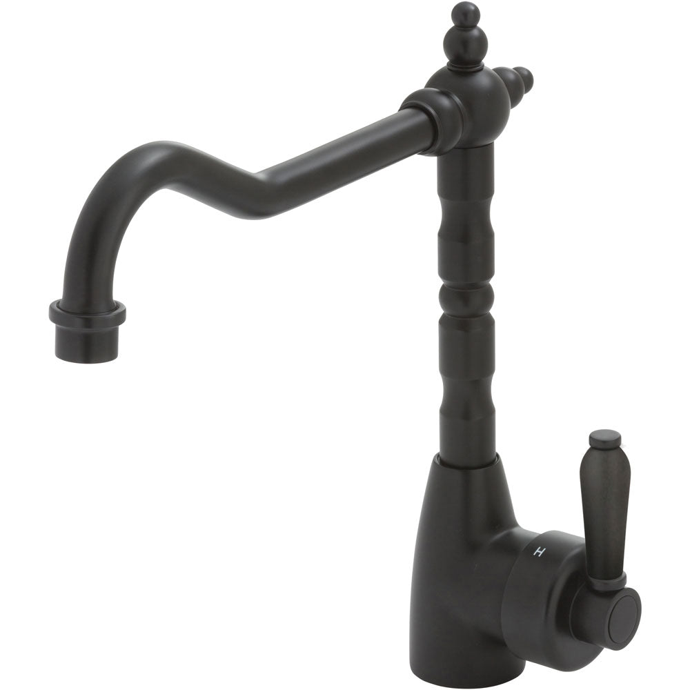 Eleanor Shepherds Crook Sink Mixer - Matte Black / Matte Black