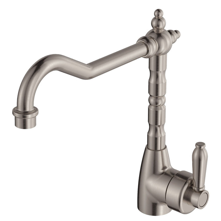 Eleanor Shepherds Crook Sink Mixer - Brushed Nickel / Brushed Nickel