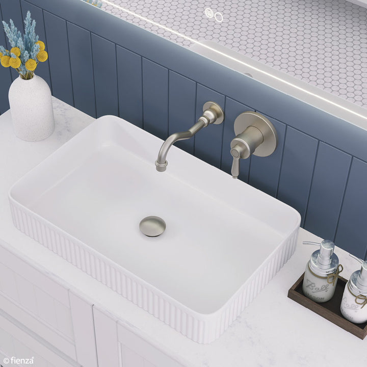 Eleanor Wall Basin/Bath Mixer Set - Brushed Nickel / Brushed Nickel