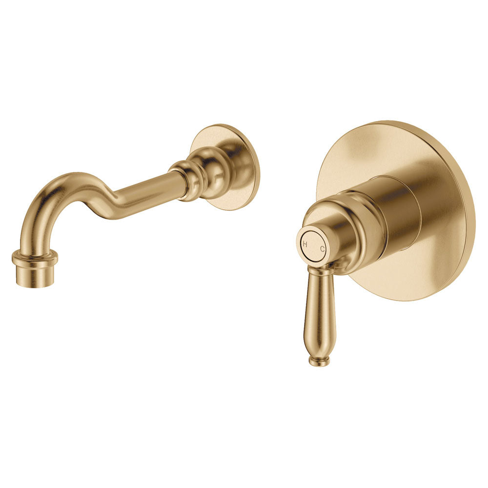 Eleanor Wall Basin/Bath Mixer Set - Urban Brass / Urban Brass