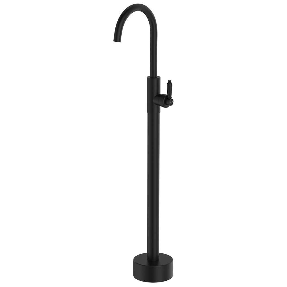 Eleanor Floor Mounted Basin/Bath Mixer - Matte Black / Matte Black