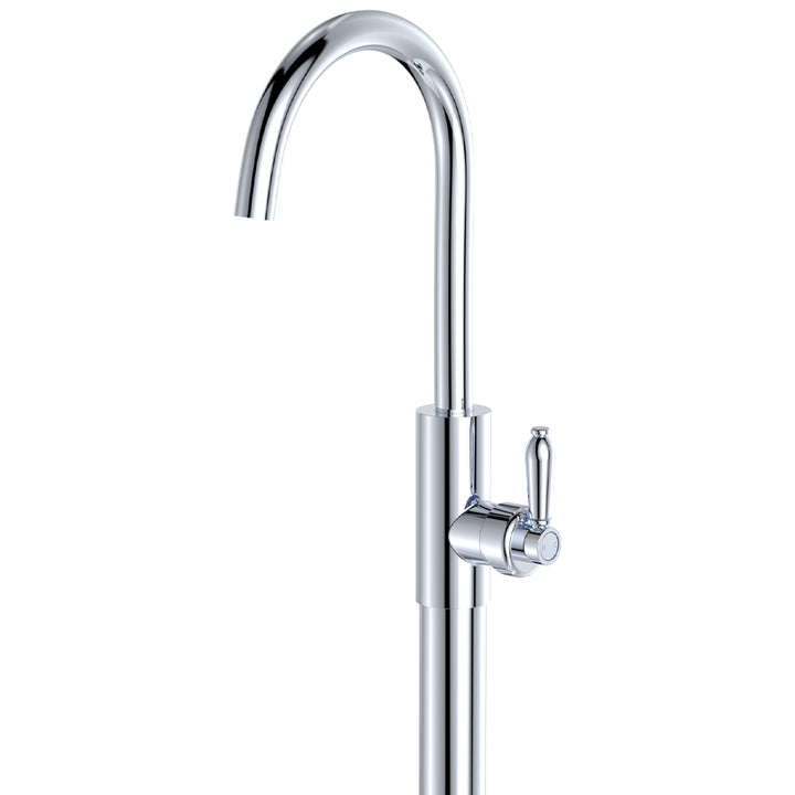 Eleanor Floor Mounted Basin/Bath Mixer - Chrome / Chrome