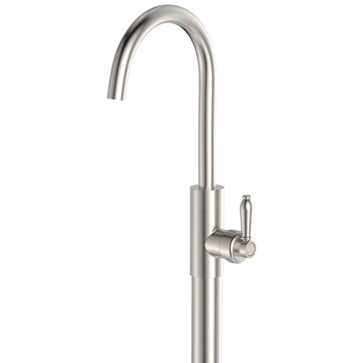 Eleanor Floor Mounted Basin/Bath Mixer - Brushed Nickel / Brushed Nickel
