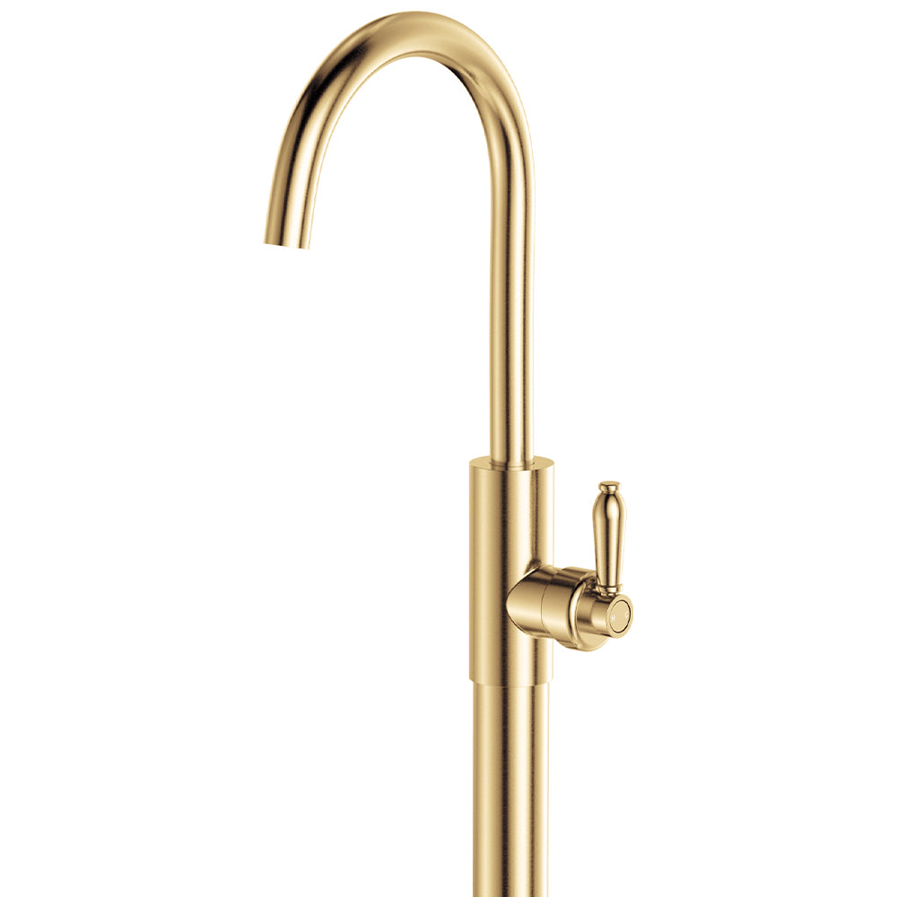 Eleanor Floor Mounted Basin/Bath Mixer - Urban Brass / Urban Brass