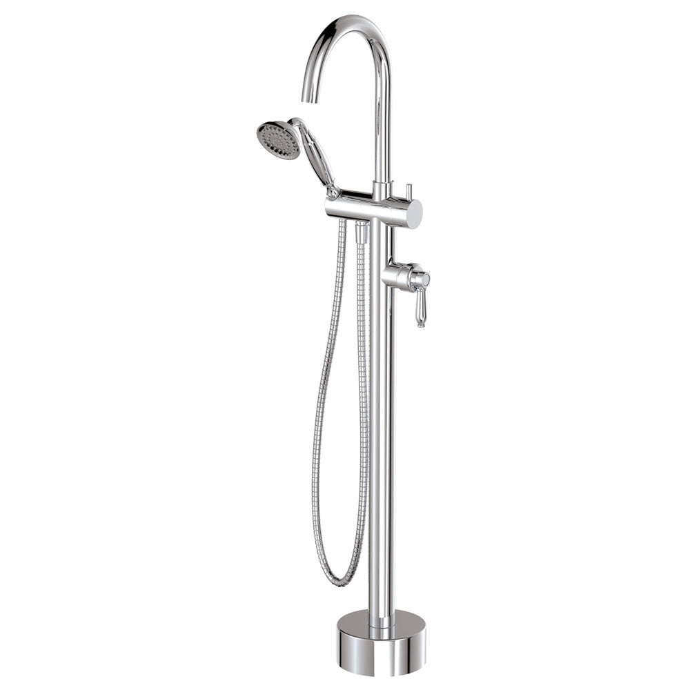 Eleanor Floor Mixer &amp; Shower - Chrome / Chrome