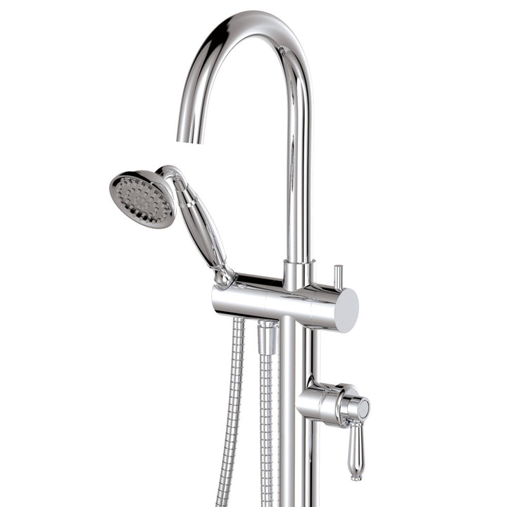 Eleanor Floor Mixer &amp; Shower - Chrome / Chrome