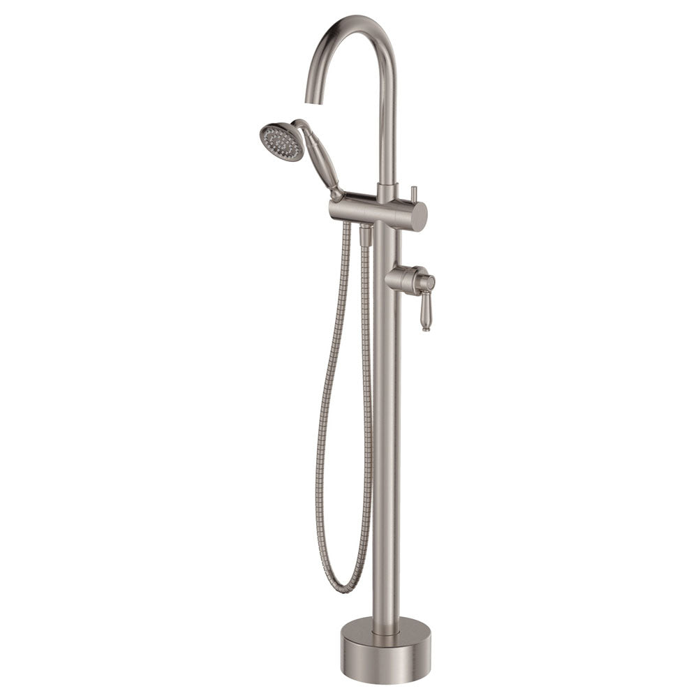 Eleanor Floor Mixer &amp; Shower - Brushed Nickel / Brushed Nickel