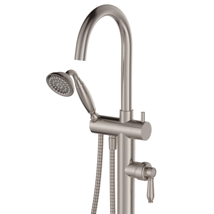 Eleanor Floor Mixer &amp; Shower - Brushed Nickel / Brushed Nickel