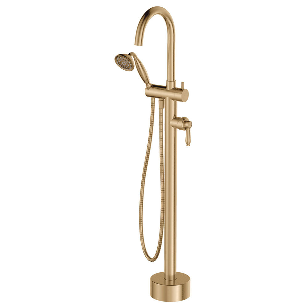 Eleanor Floor Mixer &amp; Shower - Urban Brass / Urban Brass