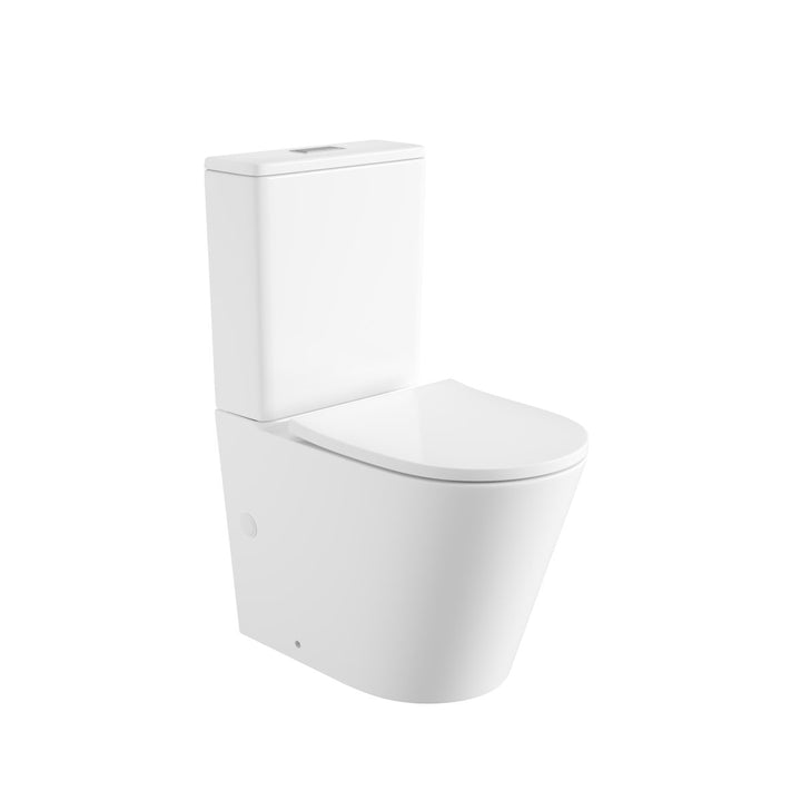 Sandra Short Projection Rimless Back to Wall Toilet Suite, Gloss White