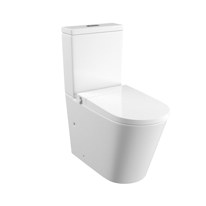 Zero Rimless Whirlpool Flush Smart Bidet Toilet Suite, Gloss White