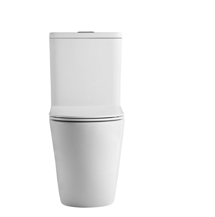 Donna Extra High Rimless Whirlpool Flush Back to Wall Toilet Suite, Gloss White