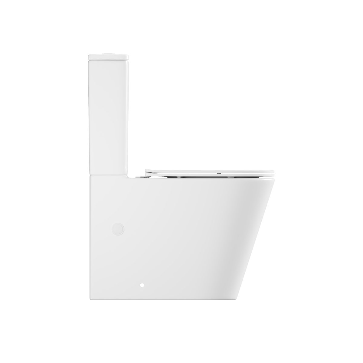 Zero Extra High Rimless Whirlpool Flush Back to Wall Toilet Suite, Gloss White