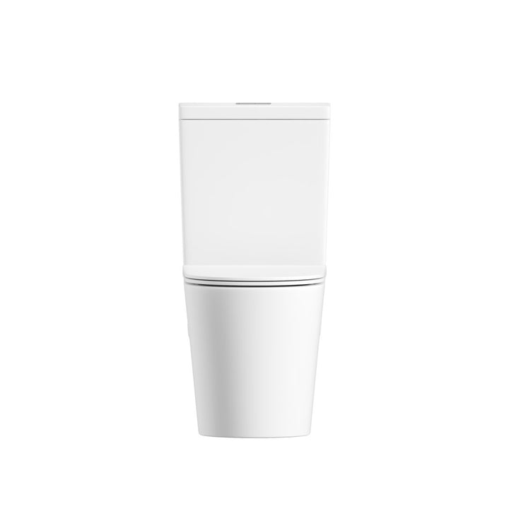 Mezio Rimless Back to Wall Toilet Suite, Gloss White