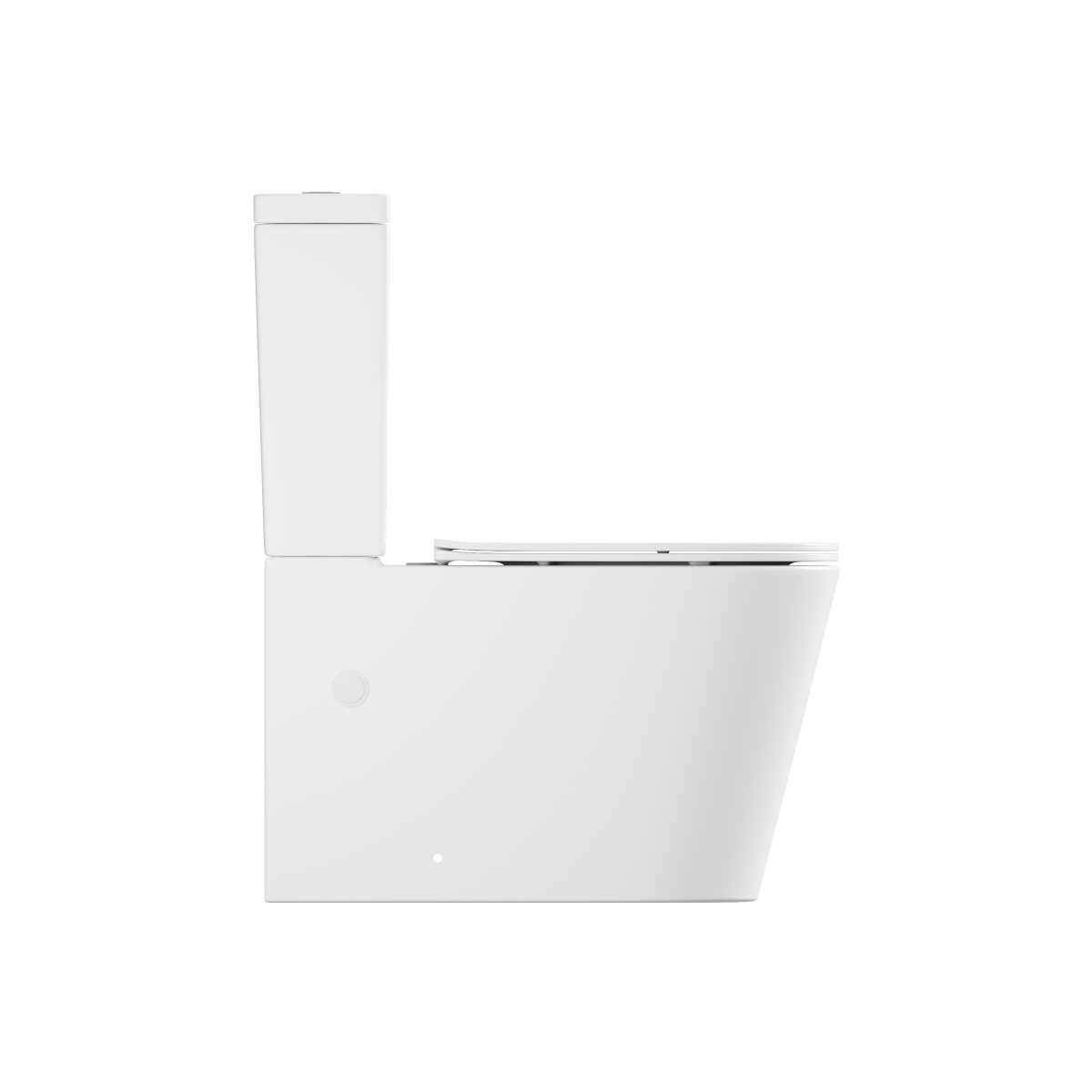 Mezio Rimless Back to Wall Toilet Suite, Gloss White
