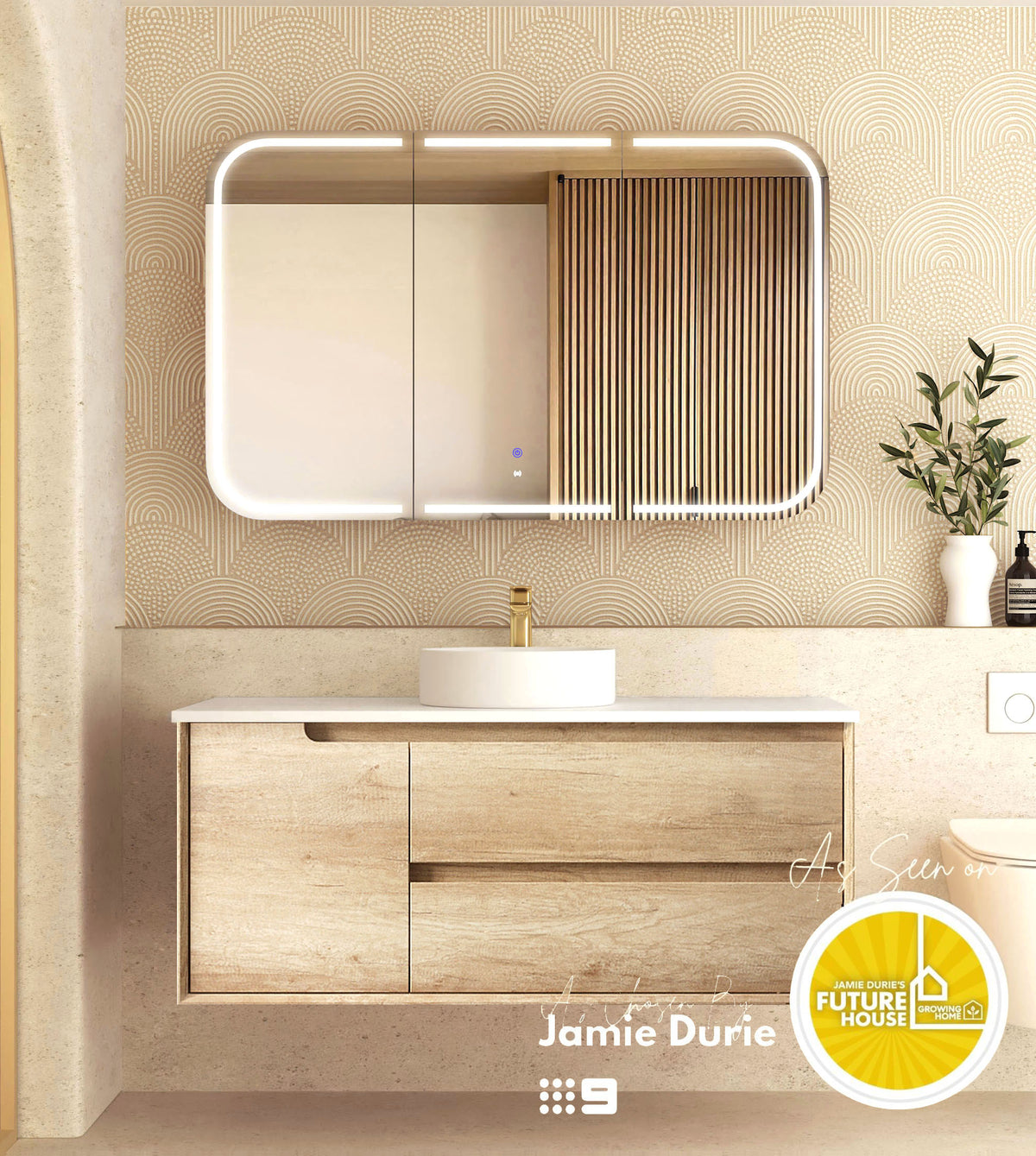 Byron 1200mm Natural Oak Wall Hung Vanity - Cabinet Only