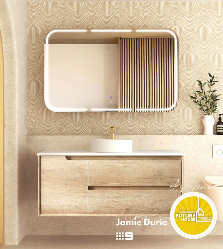 Byron 1200mm Natural Oak Wall Hung Vanity - Cabinet Only