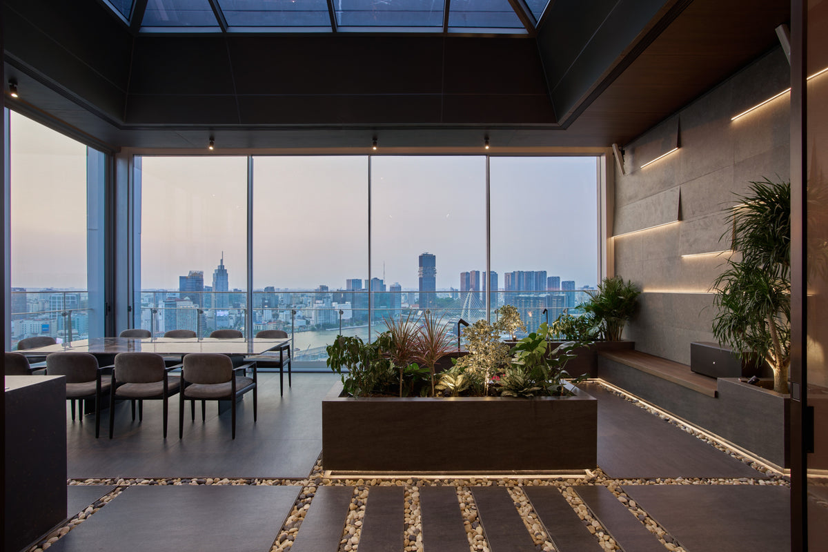 Grafite Dekton 8mm in a living area setting