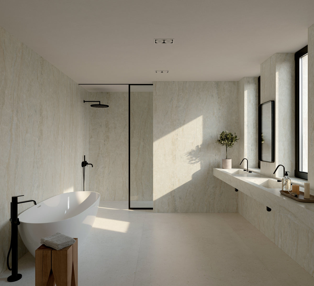 Dekton Nara in a bathroom