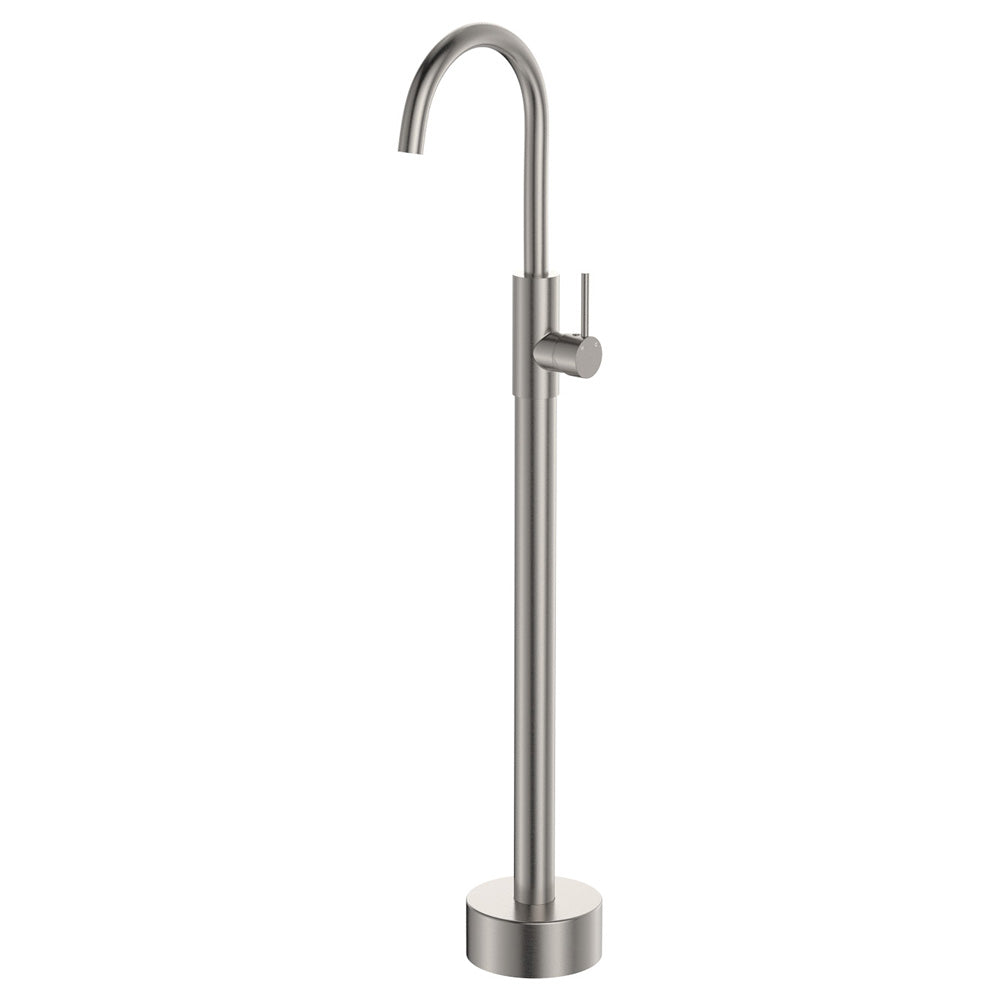 Kaya Floor Mounted Bath Mixer - Brushed Nickel