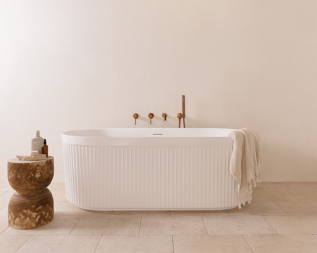 Bronte Plus 1700 Freestanding Matte White Bath - ADP image 3