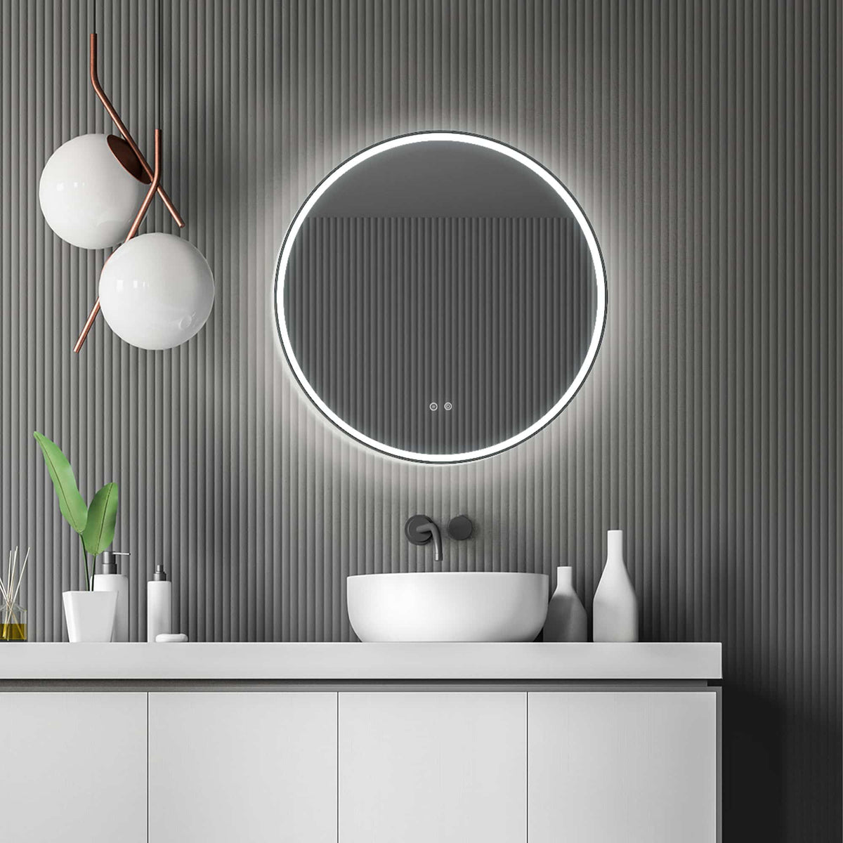 Sphere LED Mirror with Demister Frameless