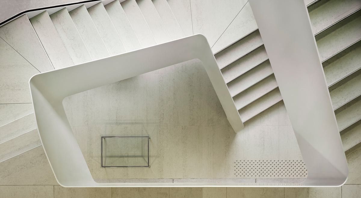 Dekton Danae on a staircase