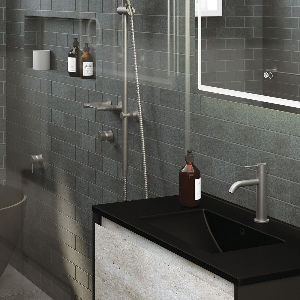 Kaya Basin Mixer - Gun Metal