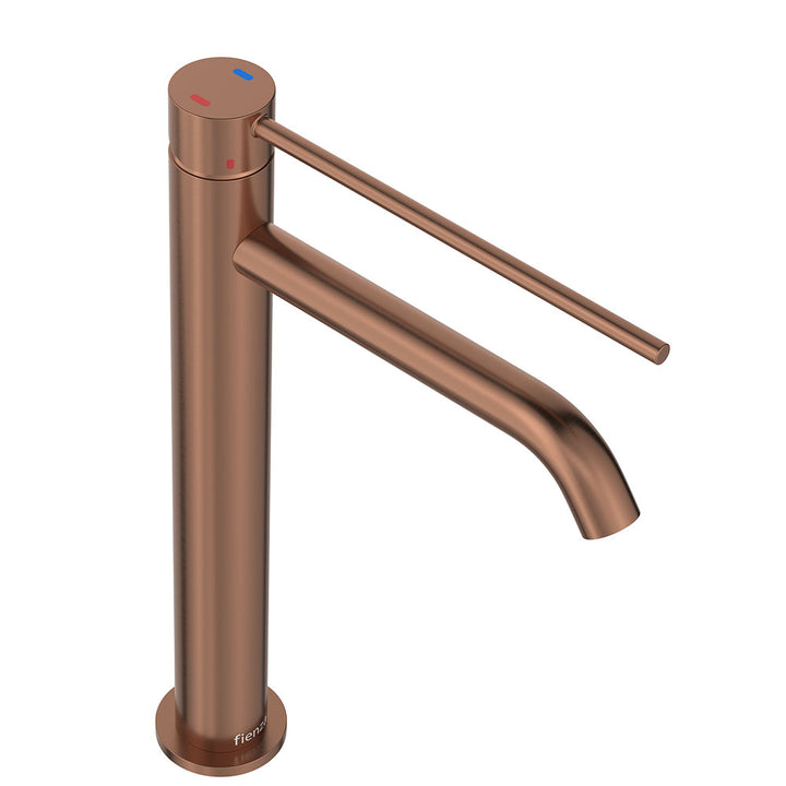 Kaya Care Tall Basin Mixer - Brushed Copper