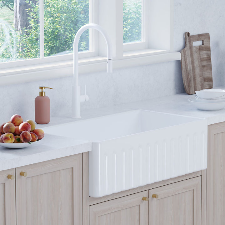 Kaya Pull-Out Sink Mixer - Matte White